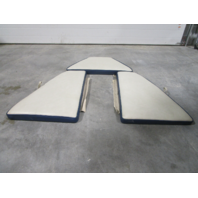 Boat Bow Seat Cushion Set White & Blue Vinyl