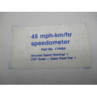 174469 0174469 OMC Evinrude Johnson 45MPH Flush Mount Speedometer