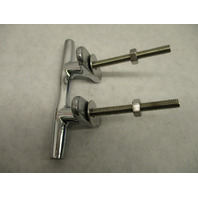 Marine Boat STUD MOUNT OPEN BASE CLEAT, 4 Inch Chrome Plate with Hardware