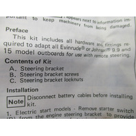 0393054 393054 OMC Remote Steering Adapter Kit Evinrude Johnson 9.9, 15HP Outboard