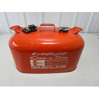 OMC Evinrude Johnson Outboard 6 Gallon Remote Red Metal Gas Tank Fuel Can