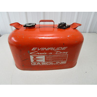 OMC Evinrude Johnson Outboard 6 Gallon Remote Red Metal Gas Tank Fuel Can