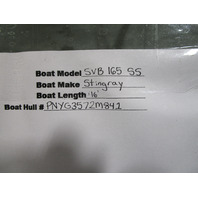 1984 Stingray SVB 165 SS Boat Walk Through Windshield Window Glass 62" Wide