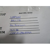 1989 Larson All American DC 170 Boat Windshield Window Glass Walk Through 68"