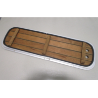 Floor Deck Ski Hatch Hinged Cover Teak Aluminum Frame 43 1/2" x 13 3/4"
