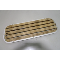 Floor Deck Ski Hatch Hinged Cover Teak Aluminum Frame 37 1/4" x 13 1/2"