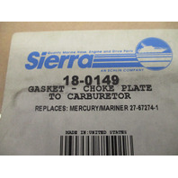 18-0149 27-672741 67274 Choke Plate Gasket Mercury Mariner V-135-200 HP Outboards