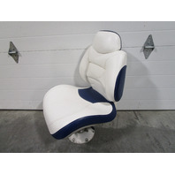 Sea Ray Boat Marine Padded Folding Fishing Seat Chair Blue/White 30.5" x 18"