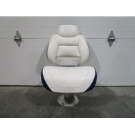 Sea Ray Boat Marine Padded Folding Fishing Seat Chair Blue/White 30.5" x 18"