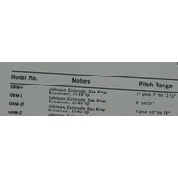 OBM-1T Lesnor-Maehr Multi-Pitch PIN DRIVE PROP EVINRUDE/JOHNSON 25-40HP Outboard