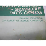 262840 1973 OMC Evinrude Johnson 35 HP Snowmobile Parts Catalog E2035RC J35-203RCE