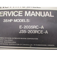 406150 1973 Johnson Evinrude Snowmobile Service Repair Manual 35 HP 2035RC-A