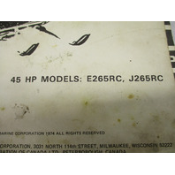 263939 1975 Johnson Evinrude Snowmobile Service Repair Manual 45 HP 265RC