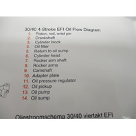 90-899697006 6/06 Oil Flow Diagram for Mercury 30/40 EFI 4-Stroke 2002-2007