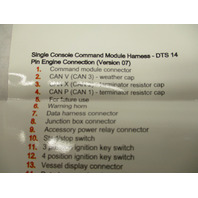 8M0012165 Single Console Command Module Harness Diagram Mercury DTS 14 Pin 07