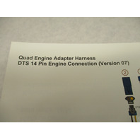 90-8M0012169 2007 Quad Adapter Harness Diagram for Mercury DTS 14 Pin V07
