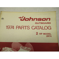 386549 1974 OMC Johnson 2 HP Outboard Parts Catalog 2R74 Final Edition