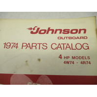 386550 1974 OMC Johnson 4 HP Outboard Parts Catalog 4W74 4R74 Final Edition