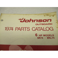386551 1974 OMC Johnson 6 HP Outboard Parts Catalog 6R74 6RL74 Final Edition