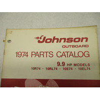 386552 1974 OMC Johnson 9.9 HP Outboard Parts Catalog 10R74 10RL74 10E74 Final