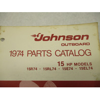 386553 1974 OMC Johnson 15 HP Outboard Parts Catalog 15R74 15RL74 15E74 Final