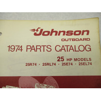 386554 1974 OMC Johnson 25 HP Outboard Parts Catalog 25R74 25RL74 25E74 Final