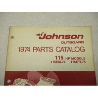 386560 1974 OMC Johnson 115 HP Outboard Parts Catalog 115ESL74 115ETL74 Final