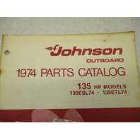 386561 1974 OMC Johnson 135 HP Outboard Parts Catalog 135ESL74 135ETL74 Final