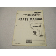 90-86129 1978 Merc Thruster Outboard Electric Model Parts Manual Catalog