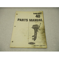90-62414 1973 Mercury Merc 40, 4 HP Model Outboard Parts Manual Catalog