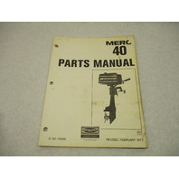 90-74059 1977 Mercury Merc 40, 4 HP Model Outboard Parts Manual Catalog