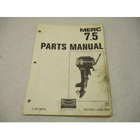 90-86175 1979 Mercury Merc 7.5 HP Model Outboard Parts Manual Catalog