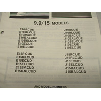 398619 OMC Evinrude Johnson 1987 Outboard 9.9 & 15 HP Model Parts Catalog