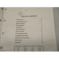 398854 OMC Evinrude Johnson 1987 Outboard Parts Catalog ERT- JRT-11C APBA 45
