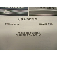 398856 OMC Evinrude Johnson 1987 Outboard 88 HP Model Parts Catalog