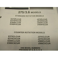 398637 OMC Evinrude Johnson 1987 Outboard 275/3.6 Model Parts Catalog