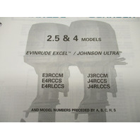 432206 OMC Evinrude Excel Johnson Ultra 1988 Outboard 2.5 & 4 Model Parts Catalog