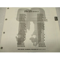 432219 OMC Evinrude Johnson 1988 Outboard 20, 25 HP Model Parts Catalog