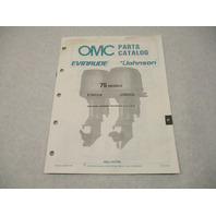 432832 OMC Evinrude Johnson 1988 Outboard 75 Model Parts Catalog E75ECCA J75ECCA