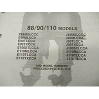 432233 OMC Evinrude Johnson 1988 Outboard 88 90 110 HP Model Parts Catalog
