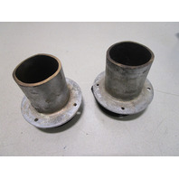 Set Of Chrome Boat Thru Transom Exhaust Tips With Flappers 3"