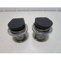 Set Of Chrome Boat Thru Transom Exhaust Tips With Flappers 3"