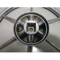 Mercury Ride Guide Marine Stainless 14.75" Steering Wheel 6 Spoke Square Shaft