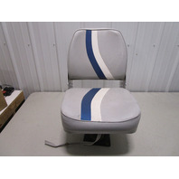 Marine Boat Folding Grey Blue White Seat With 7" Pedestal