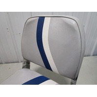 Marine Boat Folding Grey Blue White Seat With 7" Pedestal Marine Boat Folding Grey Blue White Seat With 7" Pedestal