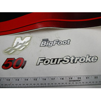 37-826337A00 Fits Mercury 50 4 Stroke Bigfoot Black Outboard Cowl Decal Set