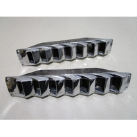 Marine Boat Bilge Blower Vent Cover Set Chrome Plastic 17" x 3"