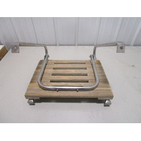 Marine Boat Teak Wood Swim Platform 21 3/4" W x 15 3/4" D with 1 Step Ladder
