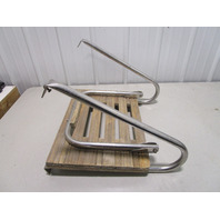 Marine Boat Teak Wood Swim Platform 21 3/4" W x 15 3/4" D with 1 Step Ladder