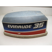 0281008 Top Cowl Motor Cover Electric Start Johnson Evinrude 35 HP Blue